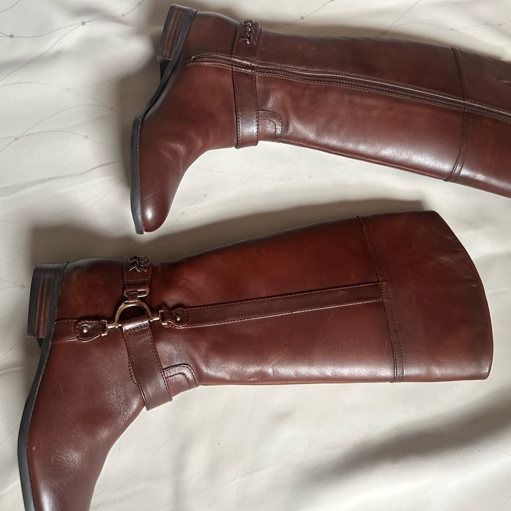 Alex Marie Brown Over the Knee Boots with Equestrian Design - Picture 12 of 12